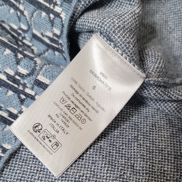 Dior Navy Patterned Short Sleeve Tee - Picture 4 of 4